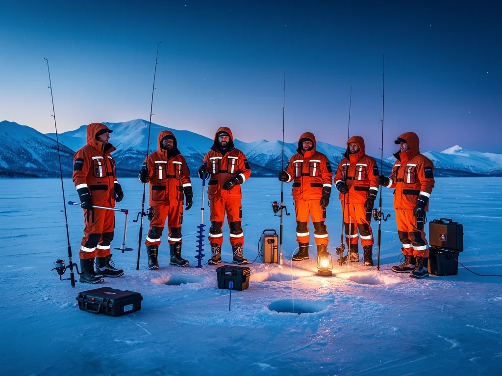 Arctic fishing technology frozen in ice