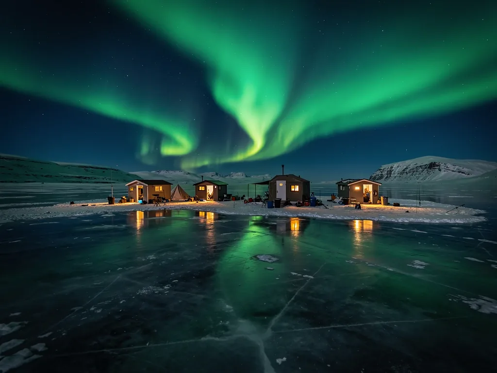 The cold landscape of arctic fishing