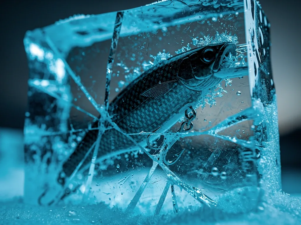 High-tech arctic fishing lure locked in glacial ice
