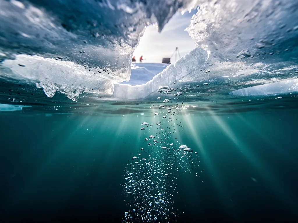 Glacial underwater simulation