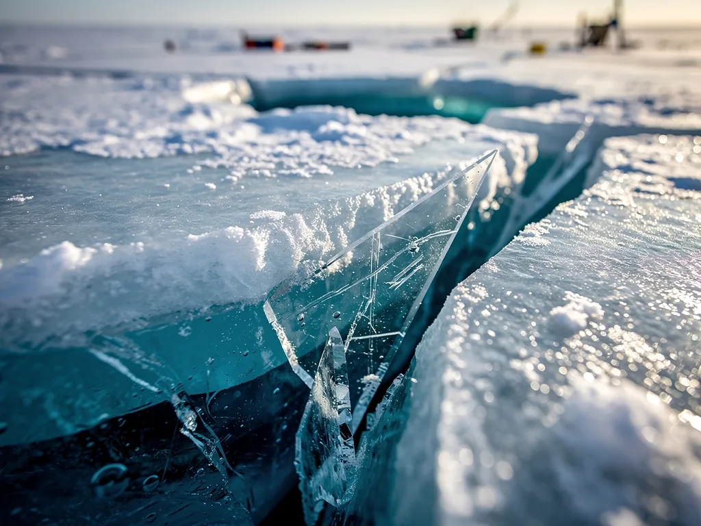 Crystalline ice structure representing a digital break