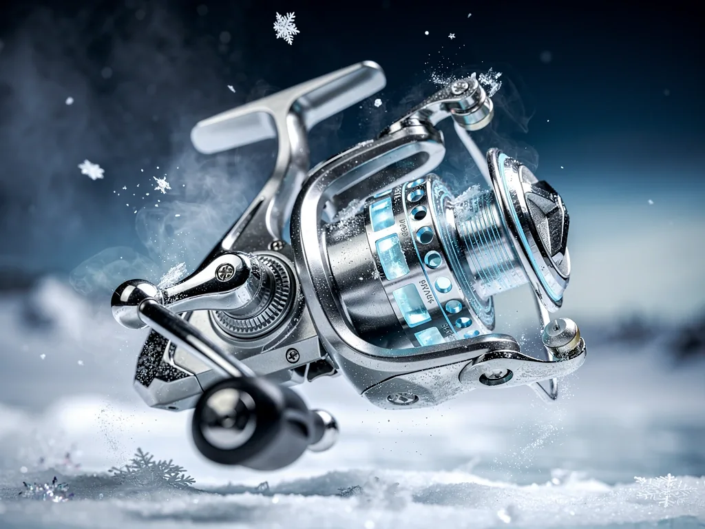 Futuristic fishing reel used in our interactive fishing game